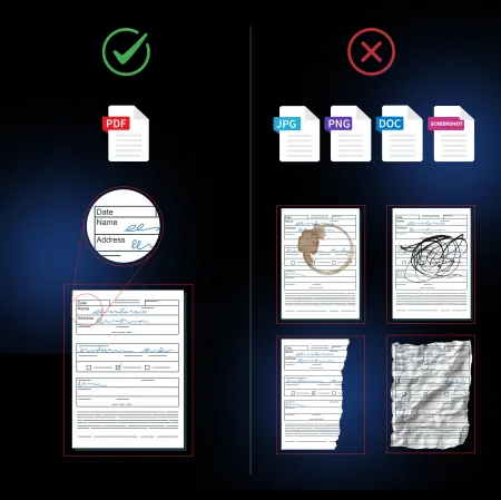 Accepted and rejected KYC document examples